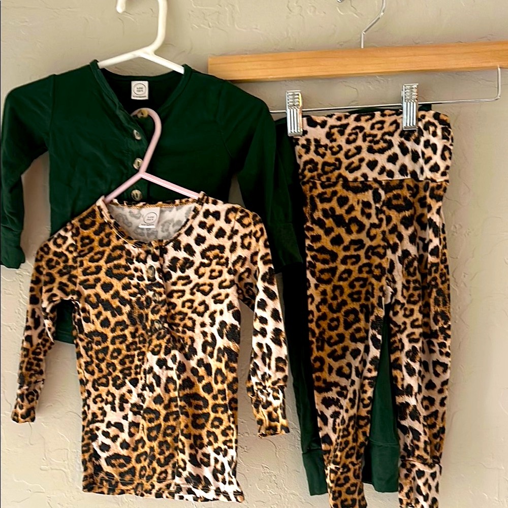 LOU LOU Leopard Print Kids Pajamas Set